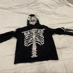 Full zip skeleton hoodie